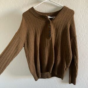 Madewell Brown Henley Sweater